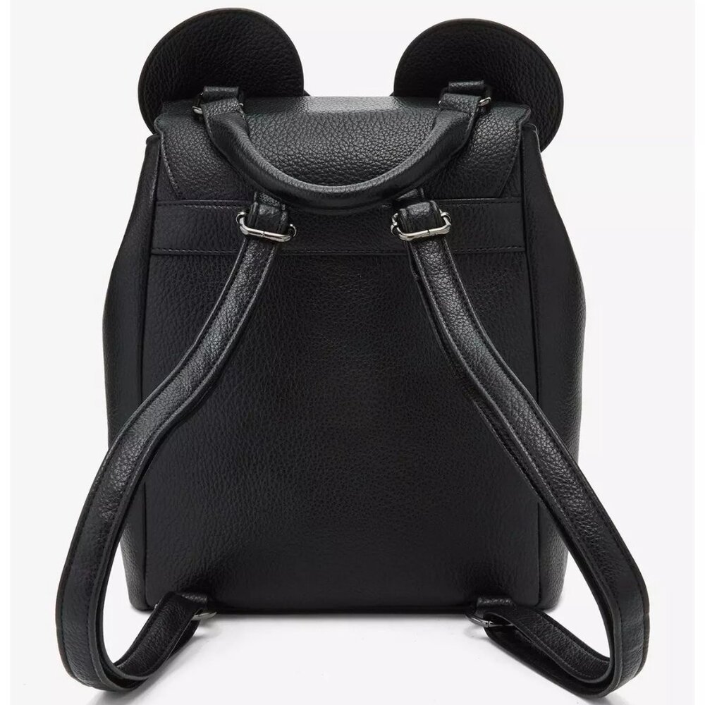 Loungefly Disney Minnie Mouse Pebble Textured Black Mini Backpack and Wallet NWT - Picture 3 of 10